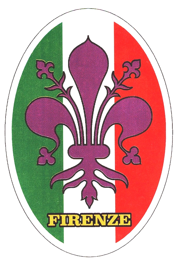 99-08-02-0809 Adesivi Firenze Ovale Tricolore Giglio Viola CONFEZIONI da n.10 pz