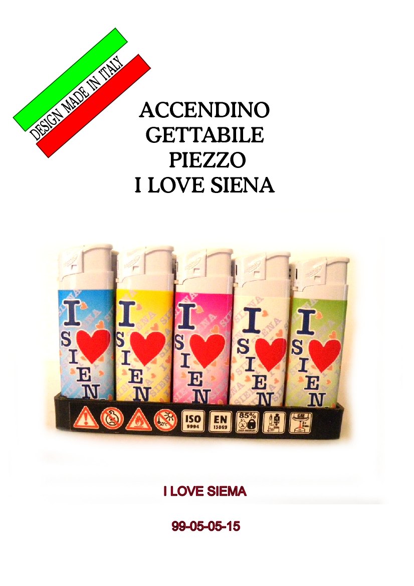 99-05-05-0015 Accendini Siena Gettabili I Love Siena CONFEZIONI da n.50 Pz