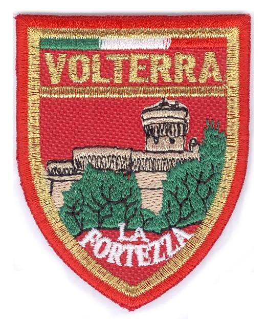 99-06-24-0005 Toppe Scudo Volterra Fortezza Rosso CONFEZIONE da n.10 Pz.