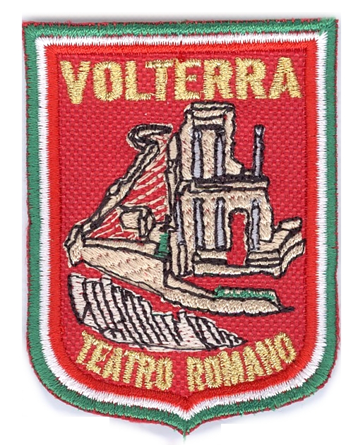 99-06-24-0010 Toppe Scudo Volterra Anfiteatro Rosso CONFEZIONE da n.10 Pz.