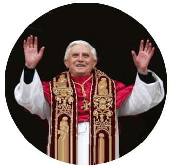 99-08-03-1134 Adesivi Roma Tondo mm.30 Papa Ratzinger CONFEZIONI da n.10 Pz.