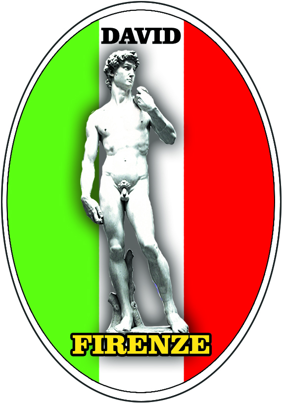 99-08-02-0811 Adesivi Firenze Ovale Tricolore David CONFEZIONI da n.10 pz.