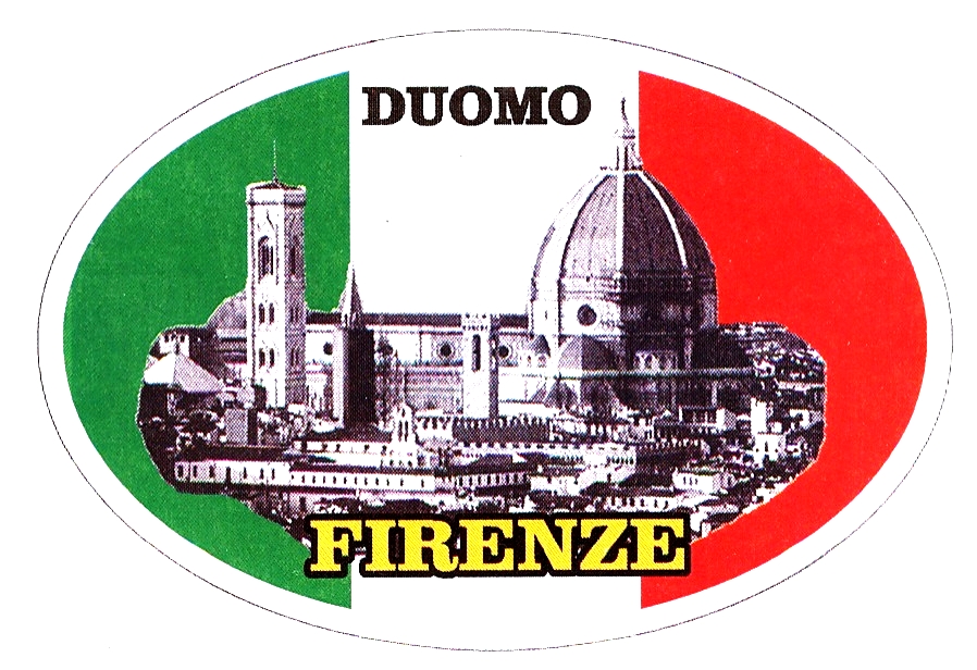 99-08-02-0814 Adesivi Firenze Ovale Tricolore Duomo CONFEZIONI .10 pz.