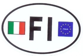 99-08-02-0845  Adesivi Firenze Ovale FI Bandiere EU e Tricolore CONFEZION.10 Pz.