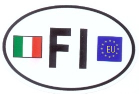 99-08-02-0847  Adesivi Firenze Ovale FI Bandiere Tricolore e EU CONFEZ.10 Pz.