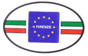 99-08-02-0848  Adesivi Firenze Ovale Bandiera EU e Tricolore CONFEZ.10 Pz.
