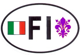 99-08-02-0849  Adesivi Firenze Ovale Bandiera Tri.FI Giglio Viola CONFEZ.10 Pz.