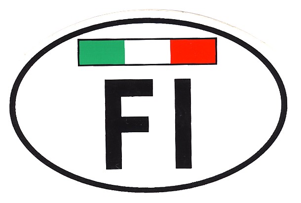 99-08-02-0854  Adesivi Firenze Ovale FI e Bandiera Italia CONFEZION.da 10 Pz.