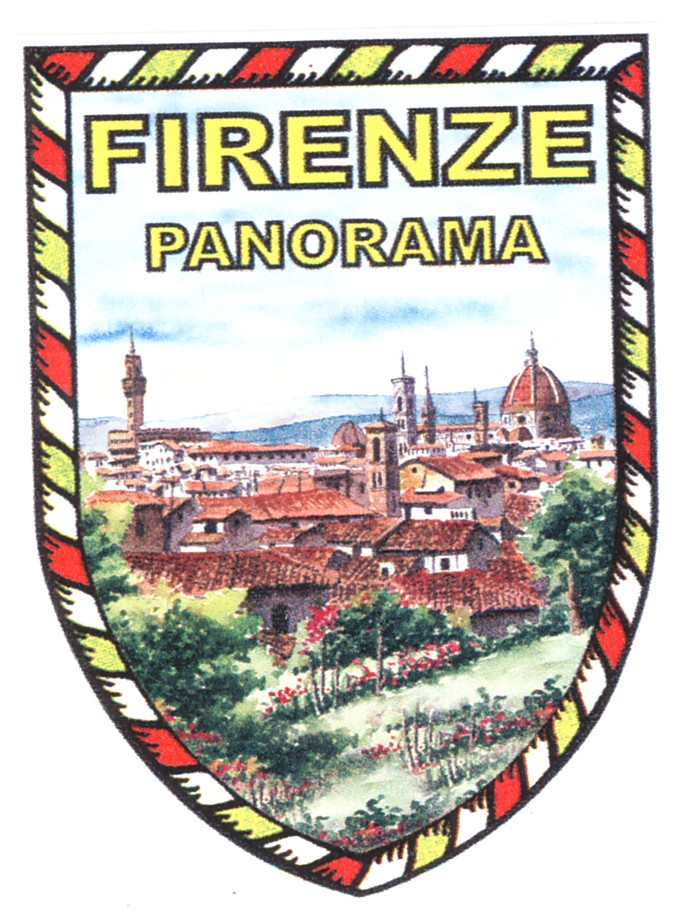 99-08-02-0991 Adesivi Firenze Acquerello Scudo Panorama CONFEZIONE da 10 Pz.