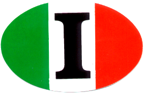 99-08-01-0802 Adesivi Italia Ovale Tricolore con "I" Nera CONFEZIONE da n.10 Pz