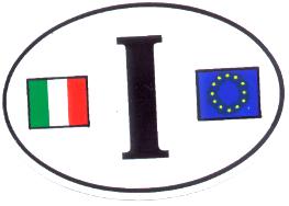 99-08-01-0804 Adesivi Italia Ovale Bianco con 2 Band.EU e IT CONFEZIONE da 10 Pz