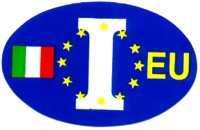 99-08-01-0806 Adesivi Italia Ovale Blu con "I" Bandiera IT e EU. CONF. n.10 Pz