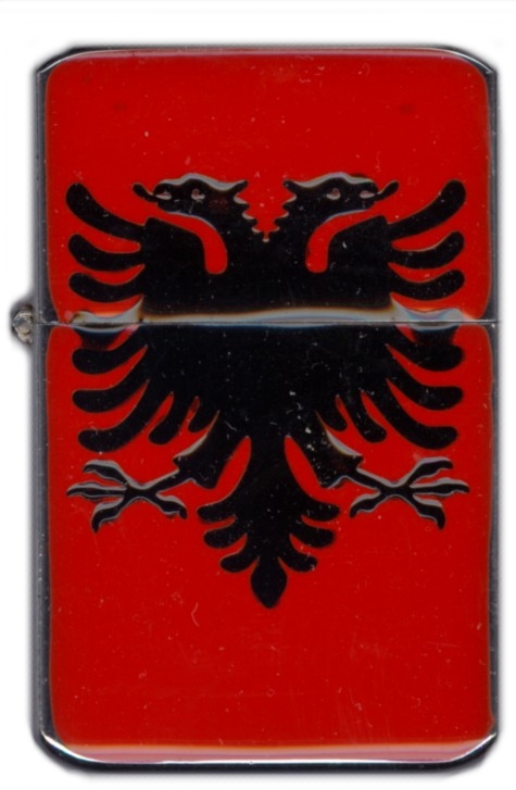 99-05-01-81112 Accendini Benzina Smalto Bandiera Albania CONFEZIONI da n.6 Pz