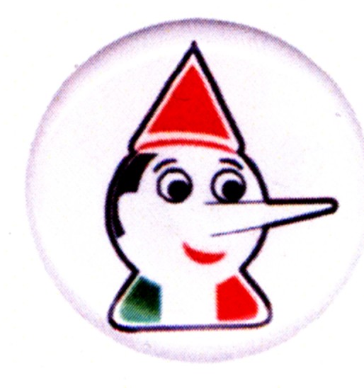 99-08-01-1185 Adesivi Italia Tondo mm.21 Lente Testa Pinocchio CONFEZ.da n.10 Pz