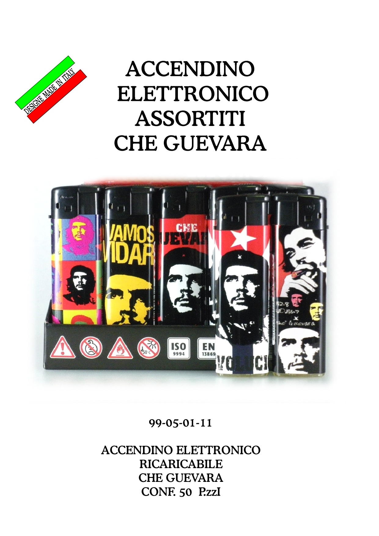 99-05-01-0011 Accendini Italia Gettabili Che Guevara CONFEZIONI da n.50 Pz