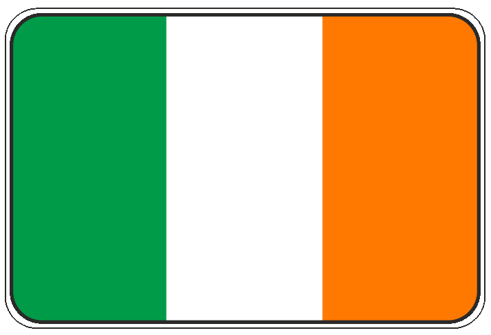 99-08-01-0718 Adesivi Bandiera Irlanda CONFEZIONI DA 10 PZ