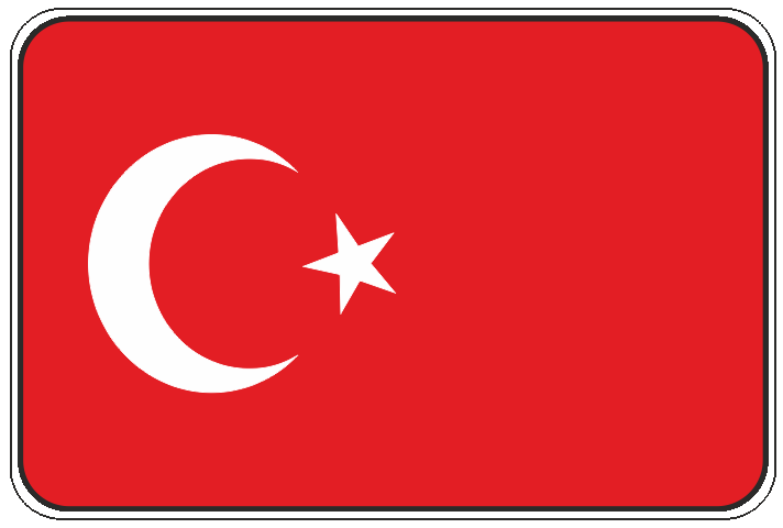 99-08-01-0738 Adesivi Bandiera Turchia CONFEZIONI DA 10 PZ