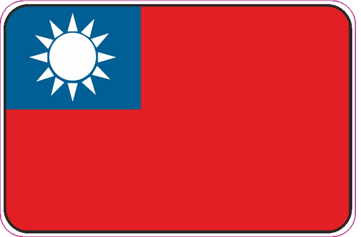 99-08-01-0743 Adesivi Bandiera Taiwan CONFEZIONI DA 10 PZ