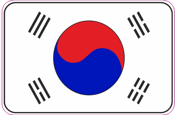 99-08-01-0745 Adesivi Bandiera Corea del Sud CONFEZIONI DA 10 PZ