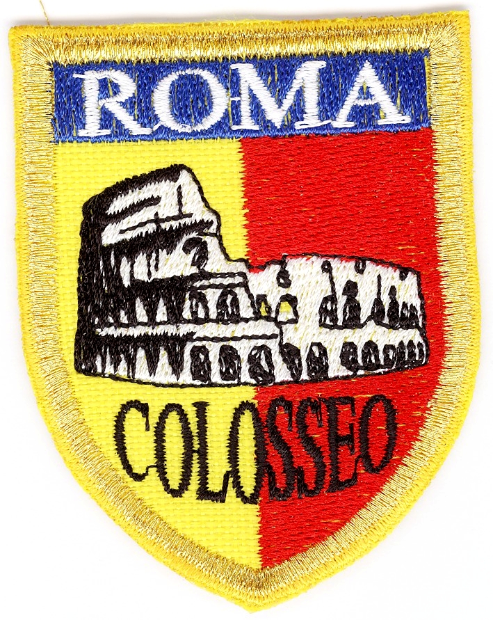 99-06-03-0004 Toppe Roma Scudo Giallo Rosso Colosseo CONFEZIONI da n.10 Pz.