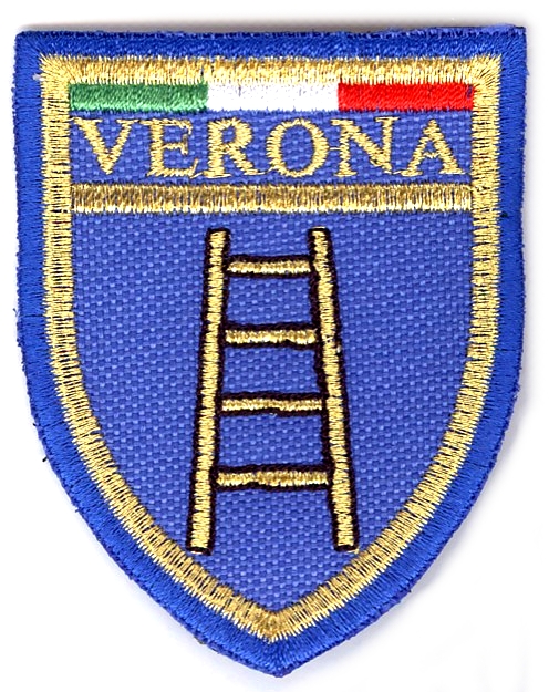 99-06-04-0004 Toppe Verona Scudo Stemma Blu Scala CONFEZIONI da n.10 Pz.