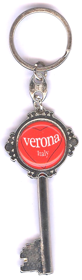 99-01-04-2100 Portachiavi Verona Chiave Lente Cuore Verona CONFEZIONI da n.10 Pz