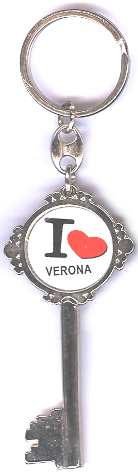99-01-04-2110 Portachiavi Verona Chiave Lente I Love Verona CONFEZIONI da 10 Pz.