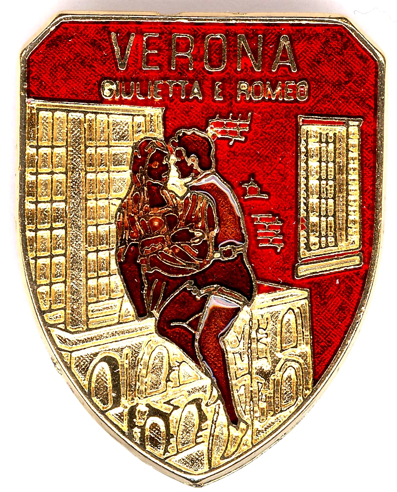 99-02-04-0203 Magneti Verona Giulietta Scudo Rosso CONFEZIONI da n.10 Pz.