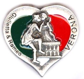 99-02-04-0415 Magneti Verona Cuore Balcone Tricolore CONFEZIONI n.10 Pz.
