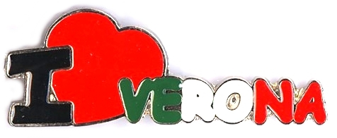 99-02-04-0615 Magnete Verona I love Verona Tricolore Nuovo CONFEZ. n.10 Pz.