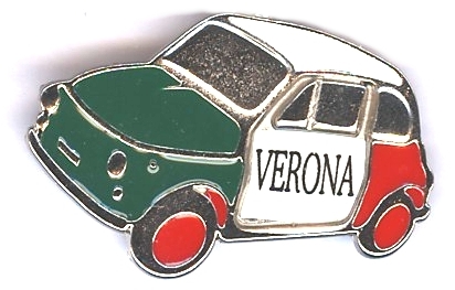 99-02-04-5001 Magneti Auto Tricolore Scritta "VERONA" CONFEZIONI da n.10 Pz.