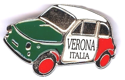 99-02-04-5002 Magneti Auto Tricolore Scritta "VERONA ITALIA" CONFEZIONI  n.10 Pz