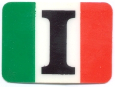 99-08-01-0800 Adesivi Italia Rettangolare Tricolore I Nera CONFEZION. da n.10 Pz
