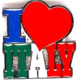 99-02-01-1415 Magneti I love Italy tricolore CONFEZIONI da n.10 Pz.