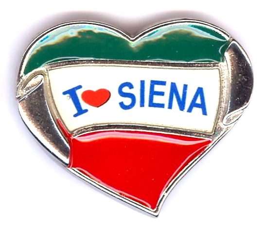 99-02-05-2915 Magneti Siena Cuore Tric.Pergamena I love Siena CONF. da n.10 Pz.