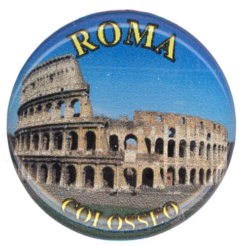 99-08-03-1137 Adesivi Roma Tondo mm.21 Colosseo Foto CONFEZIONI da n.10 Pz.