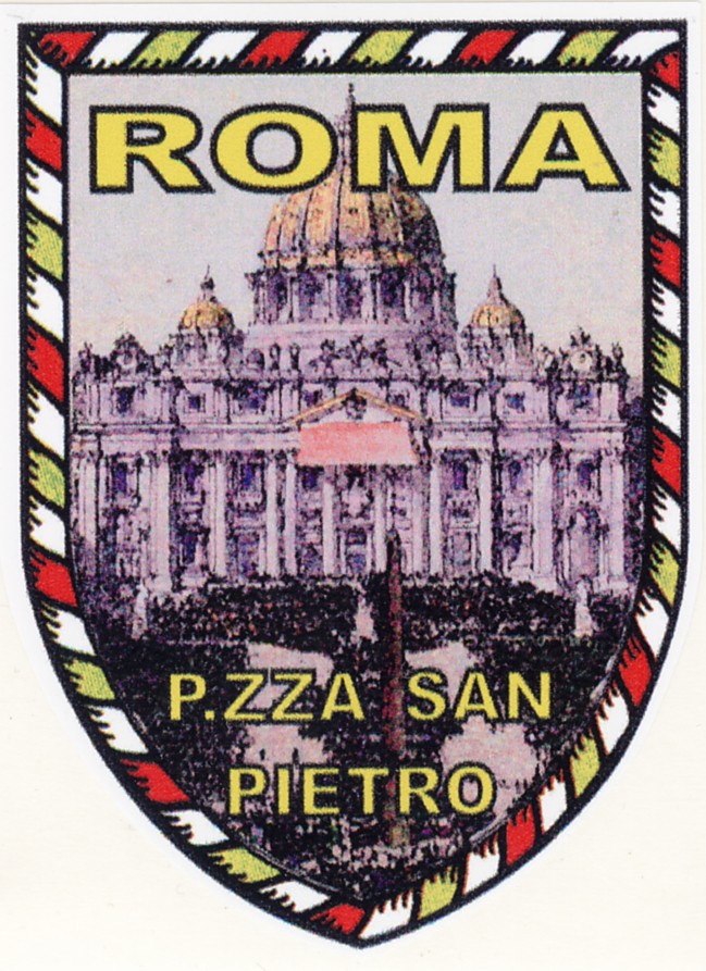 99-08-03-8881 Adesivi Roma Scudo San Pietro Acquerello CONFEZIONI da n.10 Pz.