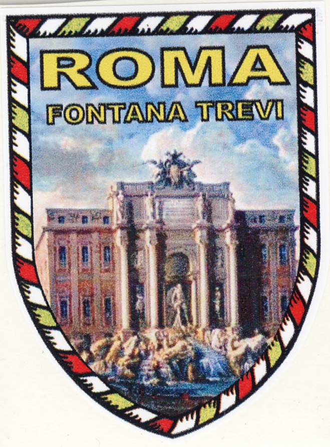 99-08-03-8882 Adesivi Roma Scudo Fontana Trevi Acquerello CONFEZIONI da n.10 Pz.