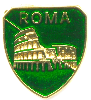 99-02-03-0015 Magneti Roma Scudo Colosseo Verde CONFEZIONI.da n. 10 Pz.