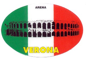 99-08-04-0821 Adesivi Verona Ovale Arena Tricolore CONFEZIONI da n.10 Pz.