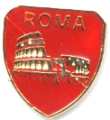 99-02-03-0013 Magneti Roma Scudo Colosseo Rosso CONFEZIONI.da n. 10 Pz.