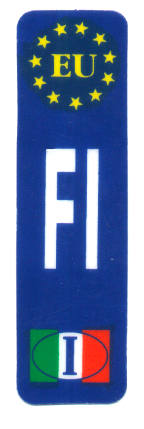 99-08-02-0805 Adesivi Firenze Rettangolare Blu "FI" CONFEZIONI da n.10 Pz.