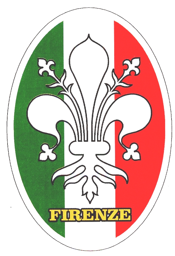 99-08-02-0807 Adesivi Firenze Ovale Tricolore Giglio Bianco CONFEZIONI da 10 Pz.