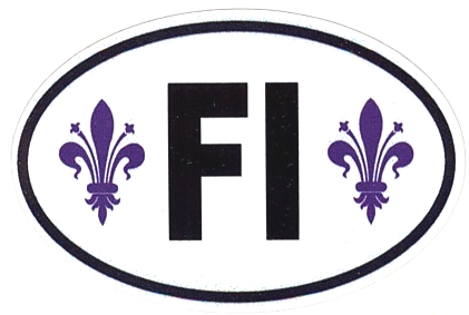 99-08-02-0852  Adesivi Firenze Ovale FI 2 Gigli Viola CONFEZION.da 10 Pz.