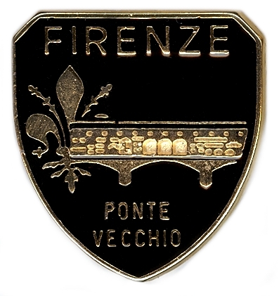 99-02-02-0032 Magneti Scudo Ponte Vecchio Nero CONFEZIONI da n.10 Pz.