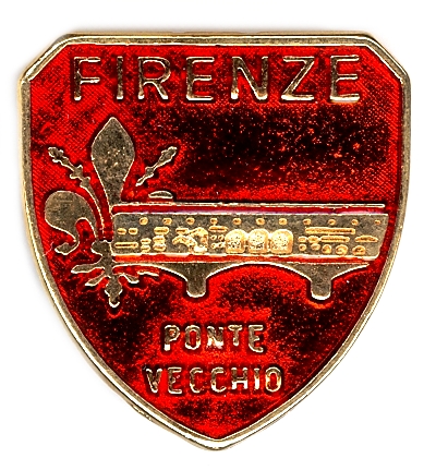 99-02-02-0033 Magneti Scudo Ponte Vecchio Rosso CONFEZIONI da n.10 Pz.