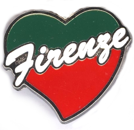 99-02-02-2415 Magneti Cuore Firenze Tricolore CONFEZIONI da n.10 Pz.