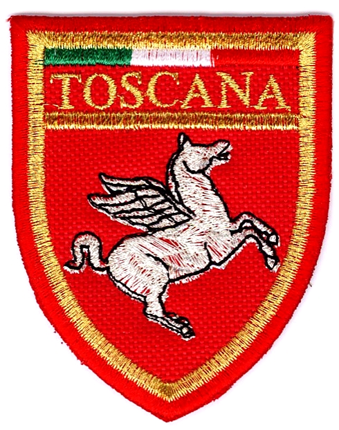 99-06-02-0051 Toppe Toscana Scudo Rosso Cavallo Alato CONFEZIONI da n.10 Pz.