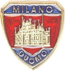 99-02-08-0013 Magneti Milano Duomo Scudo Rosso Blu CONFEZIONI da n.10 Pz.