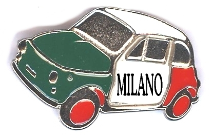 99-02-08-5017 Magnete MilanoAuto Tricolore Scritta Milano CONFEZ. n.10 Pz.